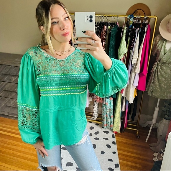 Anthro Bl-nk London Sunshine Peasant Blouse Top - Picture 3 of 12